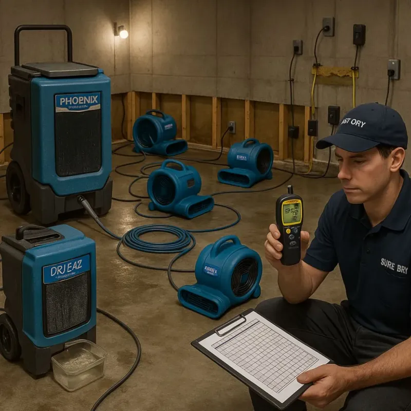 Structural Drying and Dehumidification process in Washington County, TN